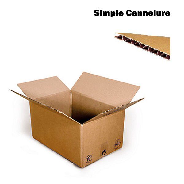 Caisse carton simple cannelure longueur de 35 à 50 cm