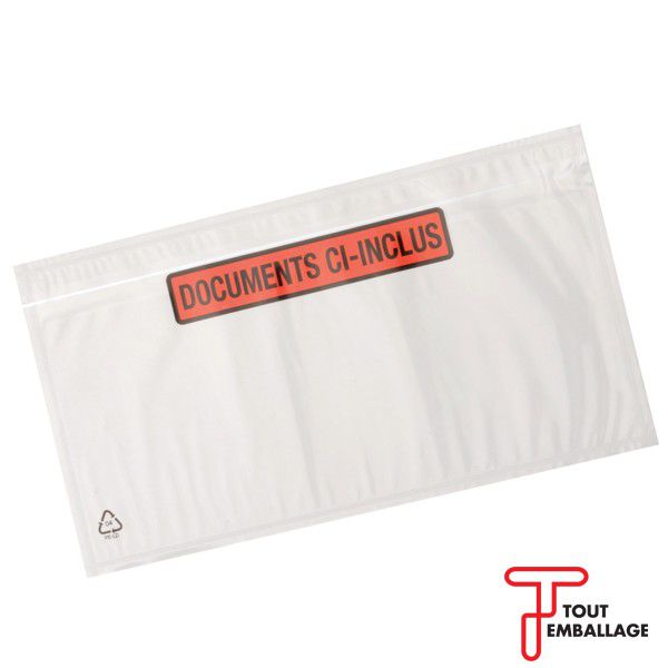 Pochette adhésive porte-document documents ci-inclus 100 % recyclable 320  x 250 mm - Boîte de 250 sur