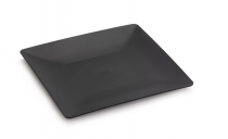 Assiette réutilisable noir ou ivroire plastique