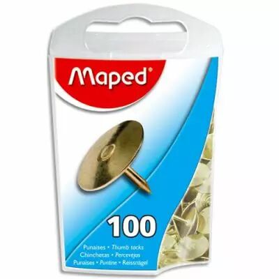 Bo�te de 100 punaises acier cuivr�es 10 mm