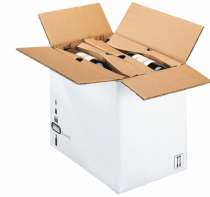 Caisse bouteille en carton blanc