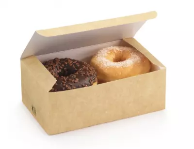 Lunch box carton brun fond blanc