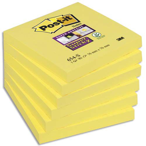 Notes repositionnables - 76 x 76 mm - Jaune pastel - POST-IT