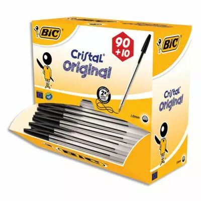 Pack 90 stylos bille Noir + 10 offerts