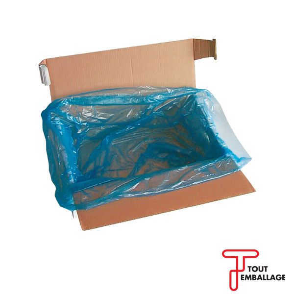 Sac plastique bleu fond de caisse