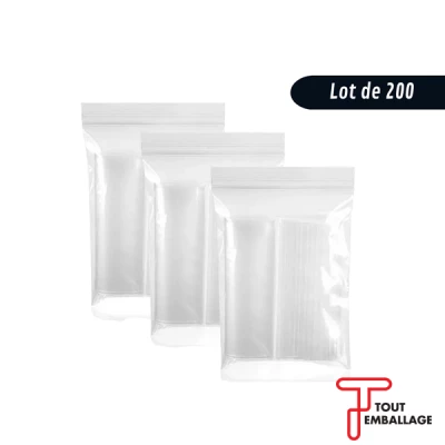 Sachet � fermeture ZIP transparent 50 microns - Lot de 25 unit�s