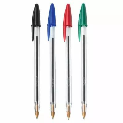 Stylos � billes corps plastique transparent � capuchon